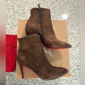 Christian Louboutin Eloise Booty 85mm Dark Brown Heeled Boots